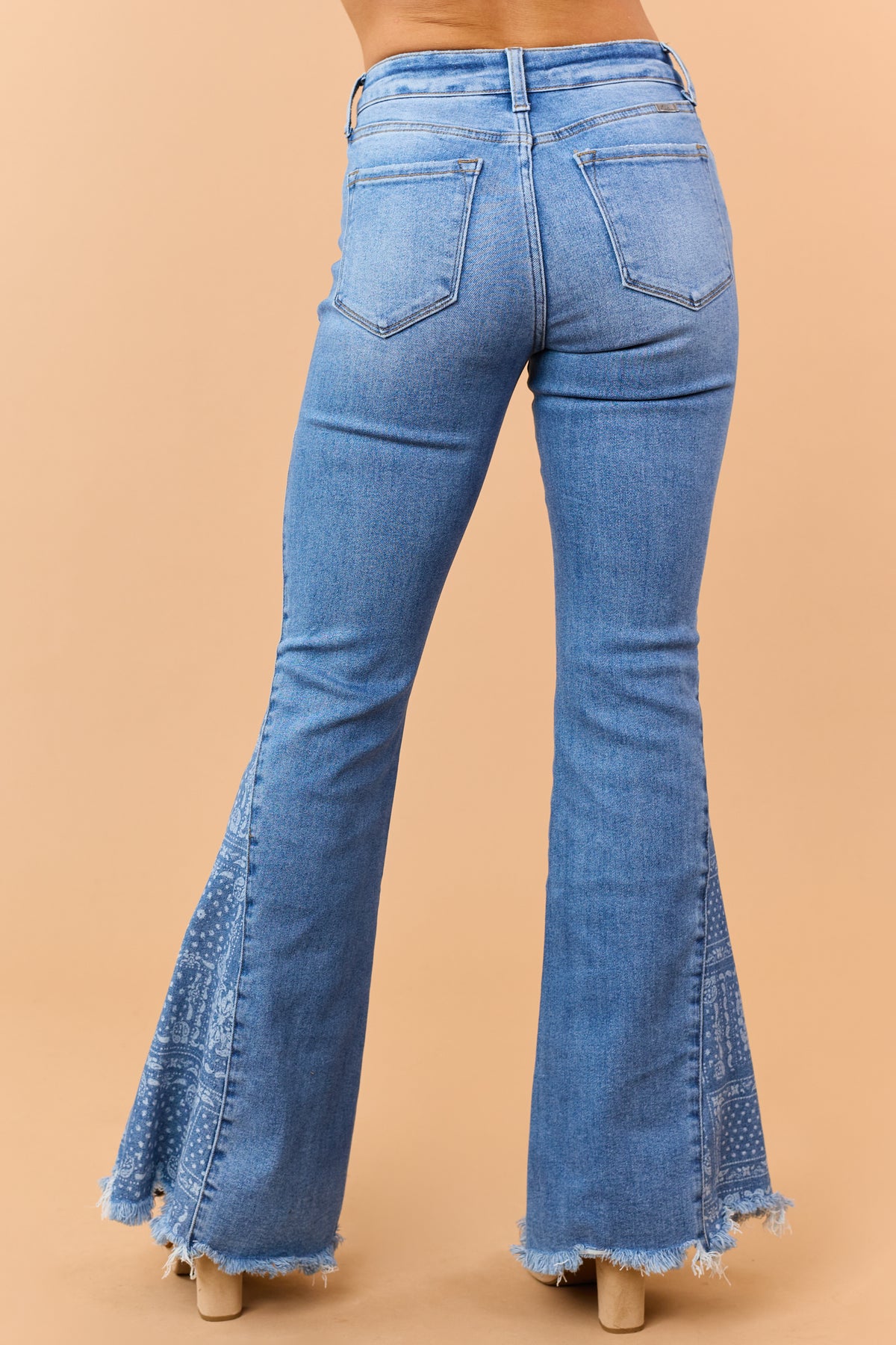 KanCan Medium Wash Flare Side Panel Stretch Jeans