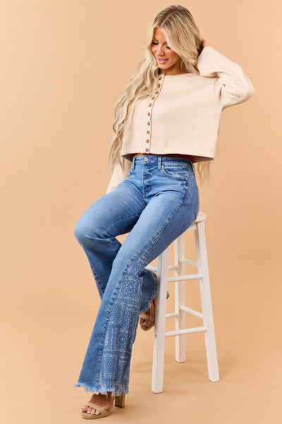 KanCan Medium Wash Flare Side Panel Stretch Jeans