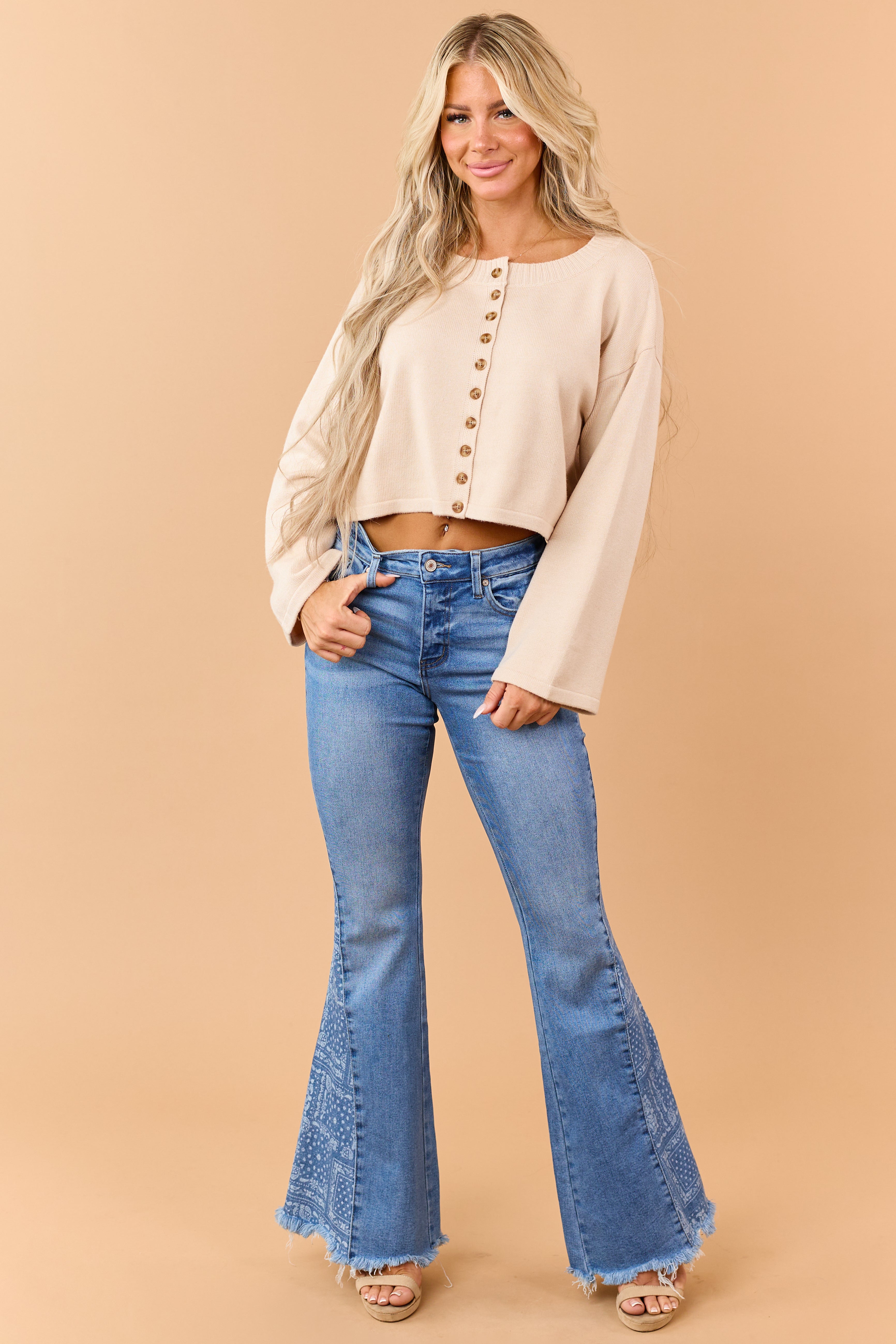 パンツ gienge Mid-Rise Stitch Flare Denim パンツ gienge Mid-Rise