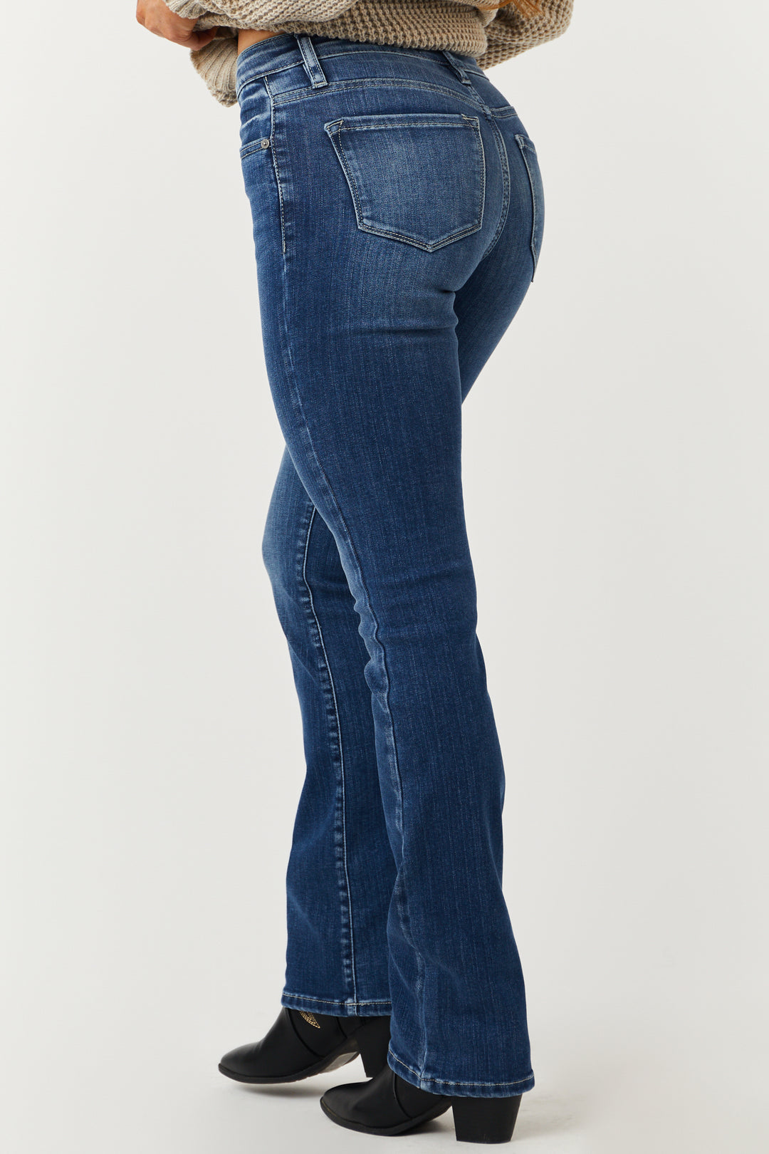 KanCan Medium Wash High Rise Skinny Bootcut Jeans & Lime Lush
