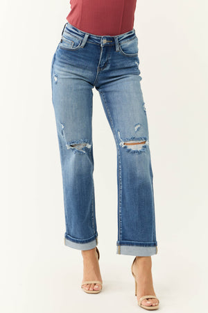 KANCAN Mid Rise Straight Leg Jeans main image 0