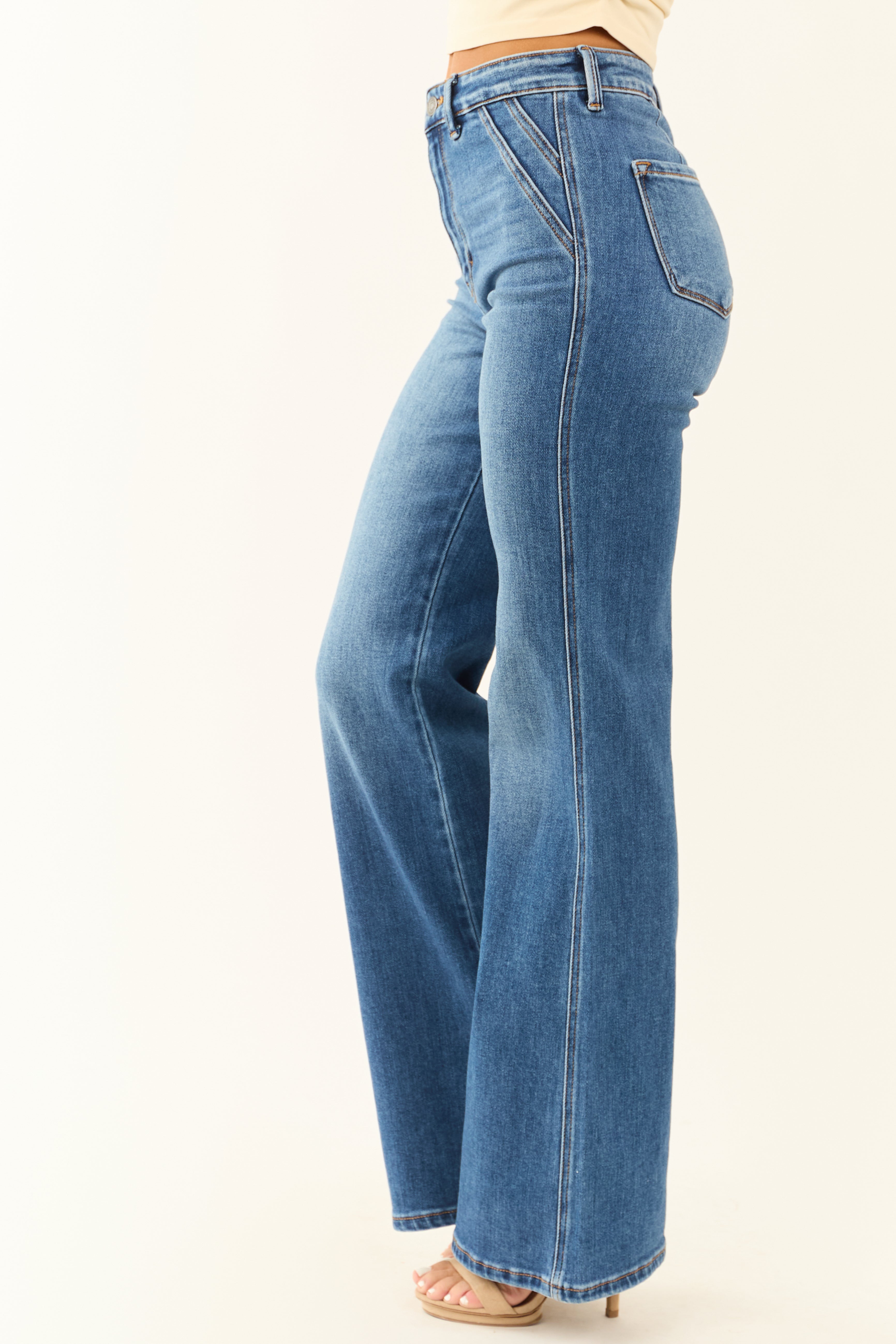 KanCan Medium Wash Ultra High Rise Flare Jeans | Lime Lush Boutique