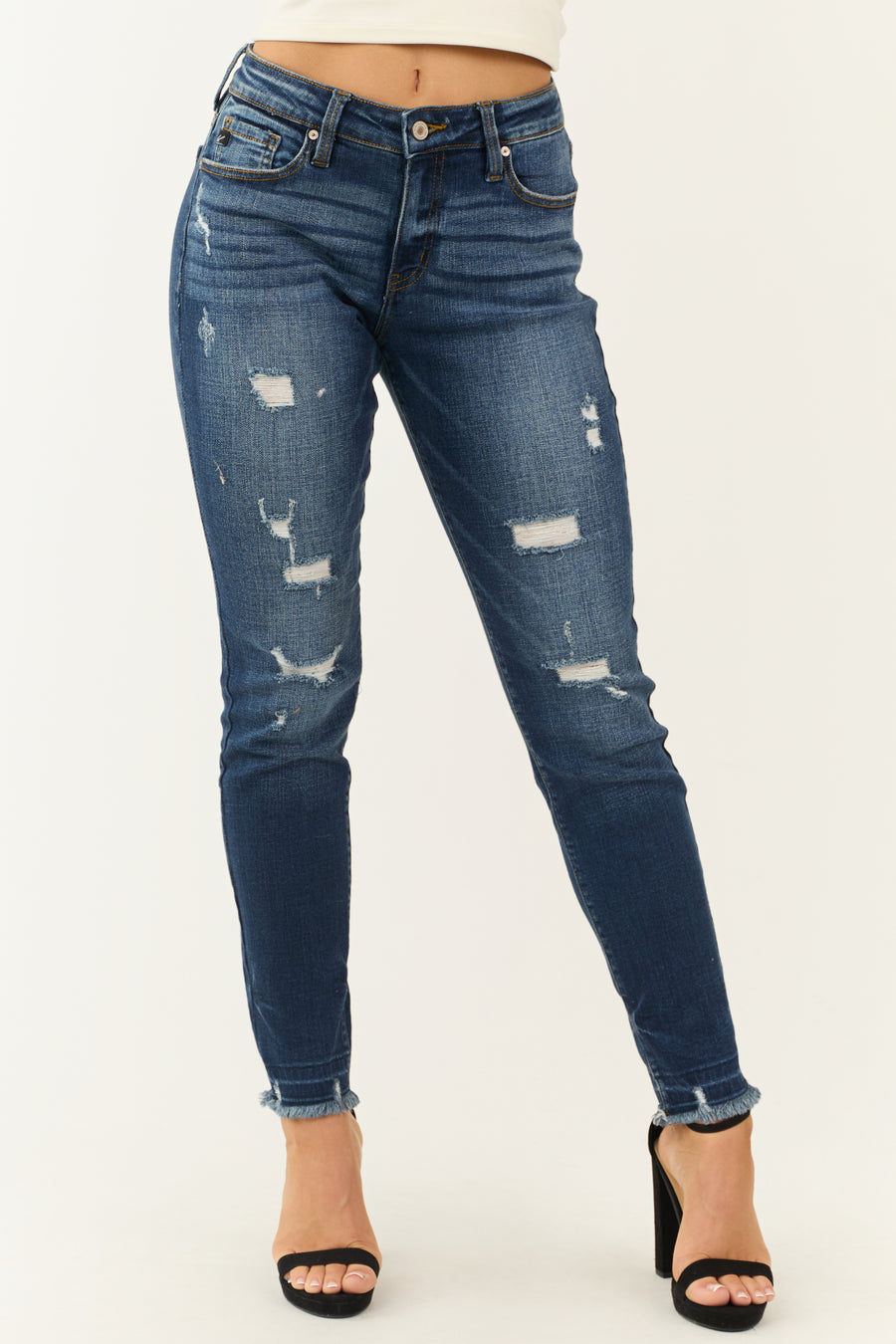 Kancan Dark Wash High Rise Skinny Jeans