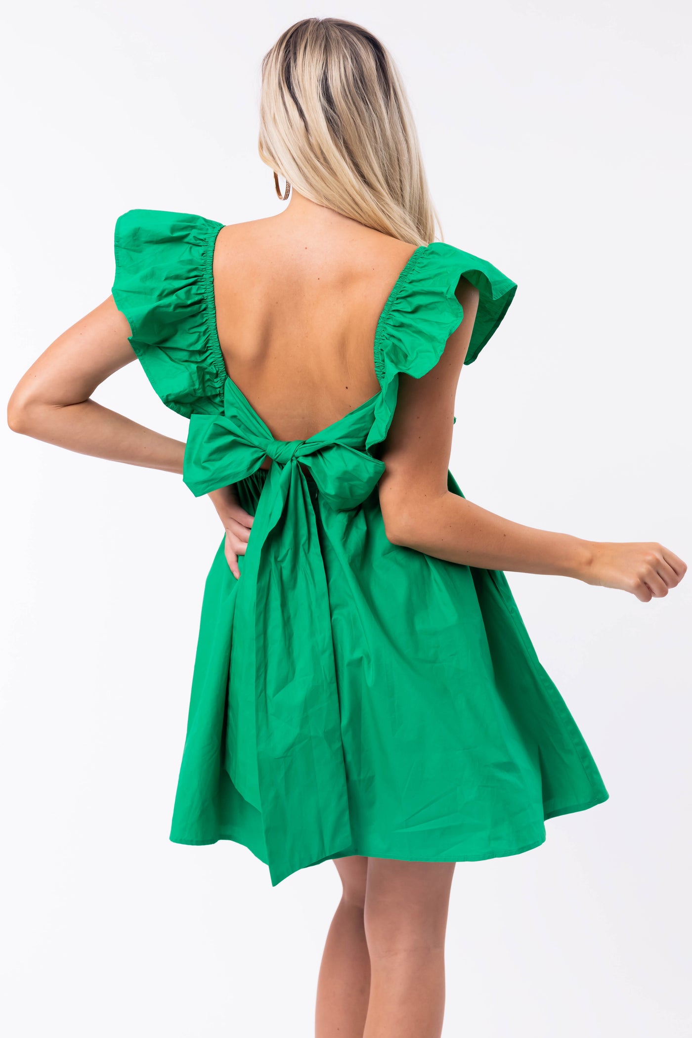 Kelly Green Clover Rhinestone Mini Dress