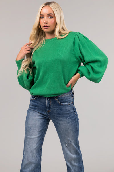 Kelly Green Cut Out Back Sweater