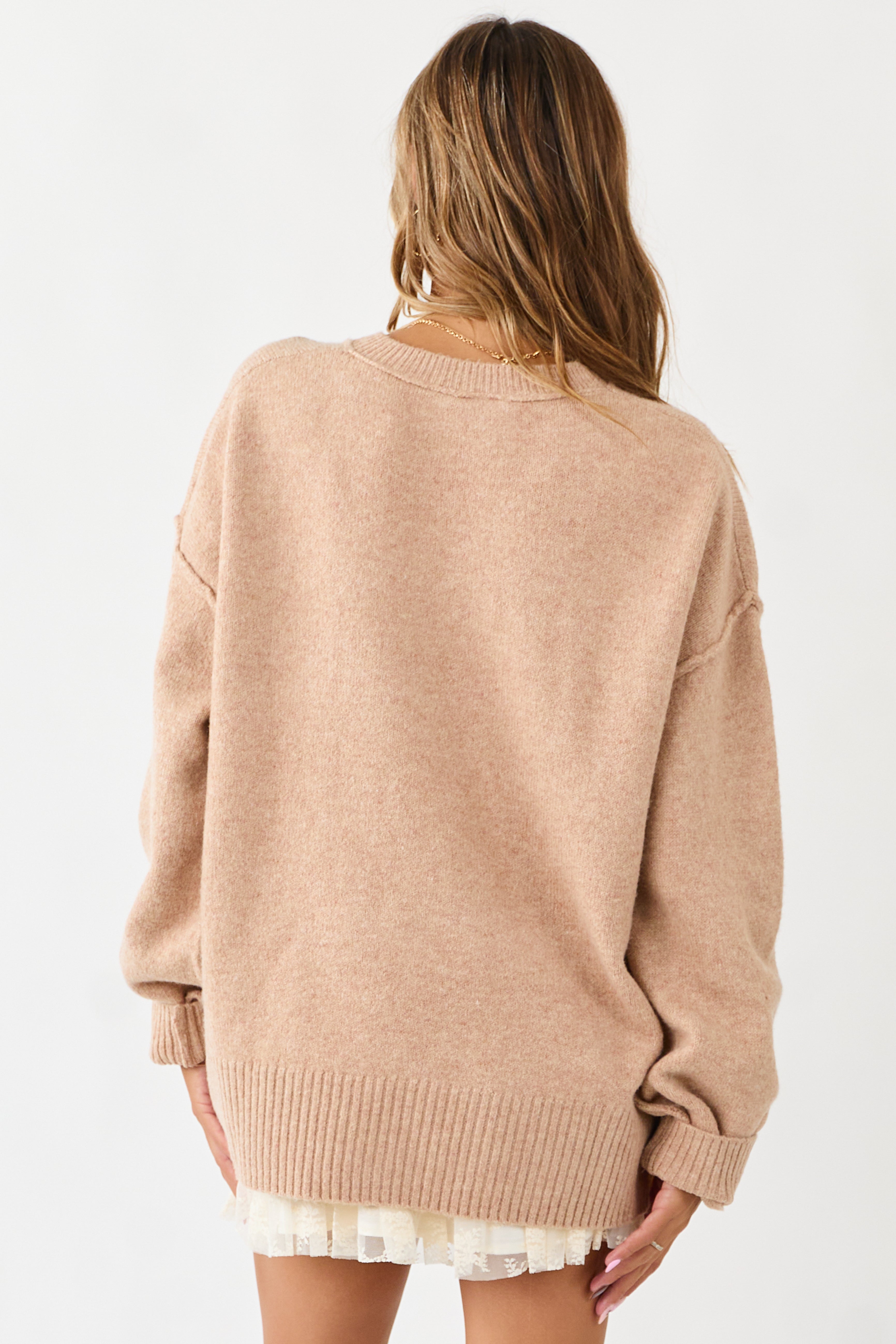 Latte Pumpkin Patch Graphic Soft Knit Sweater