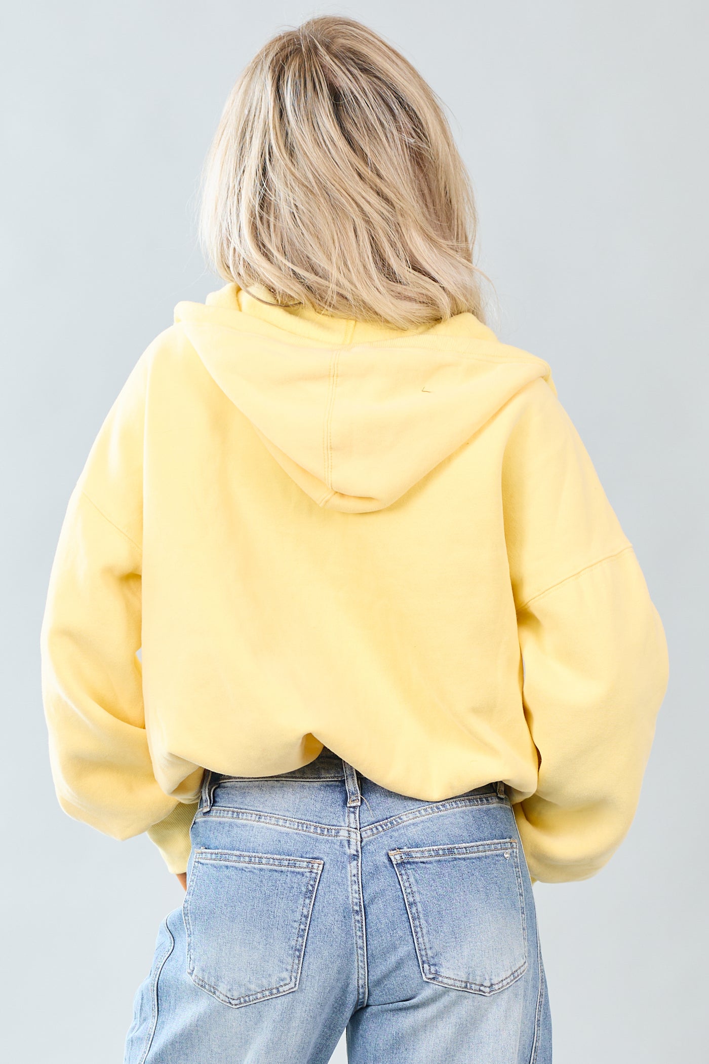 Lemon Half Zip Fleece Bungee Cord Hoodie