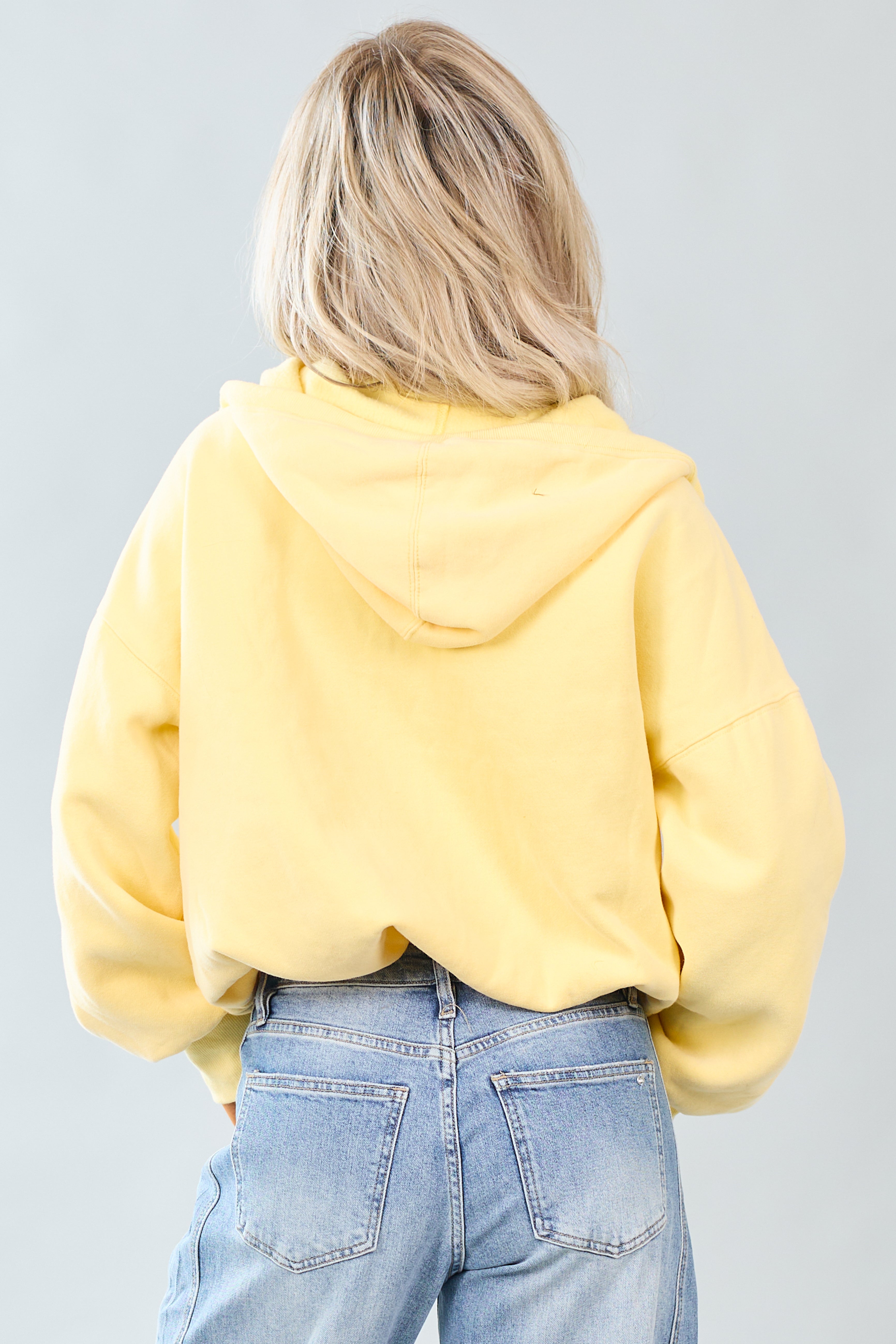 Lemon Half Zip Fleece Bungee Cord Hoodie