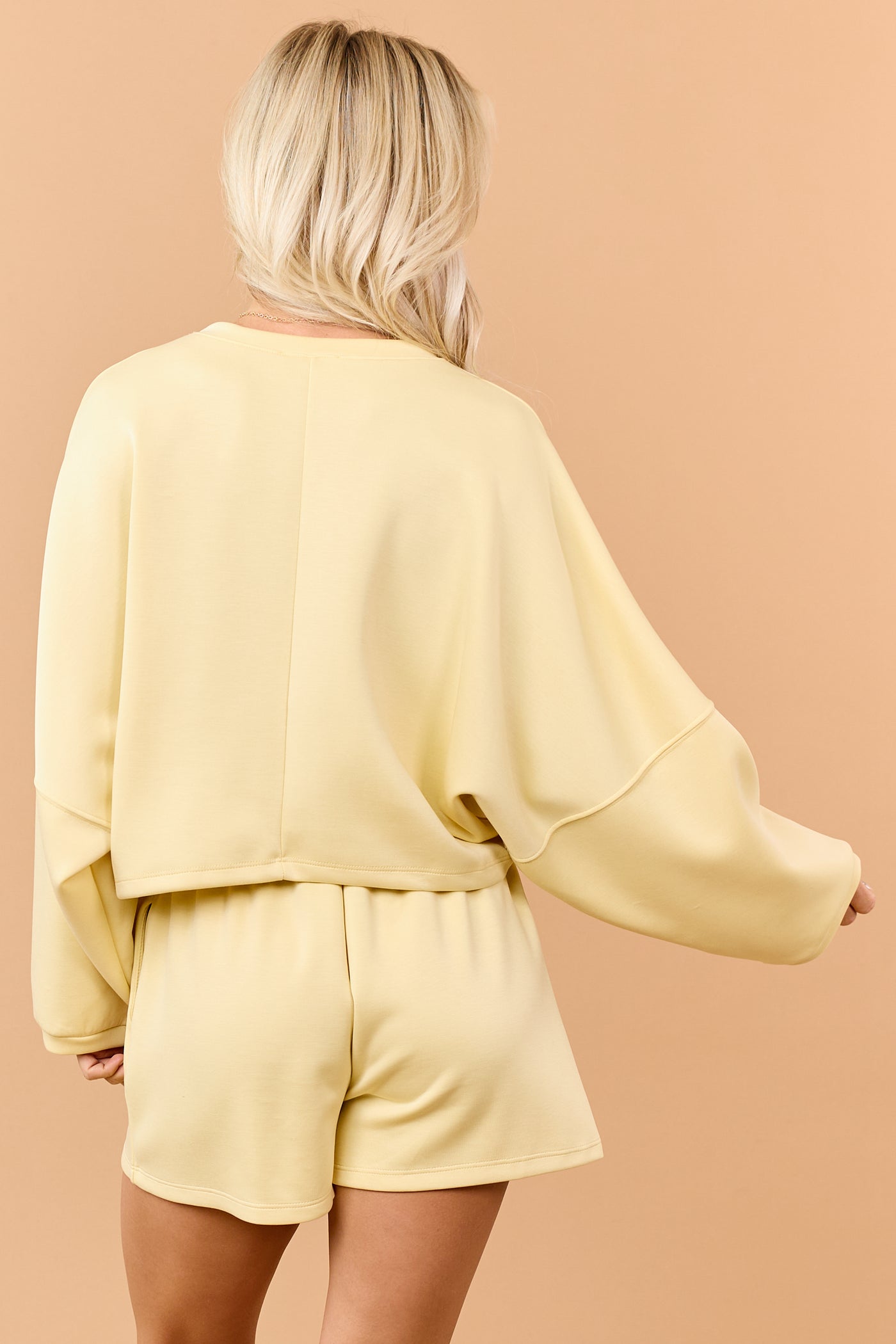 Lemon Long Sleeve Soft Knit Crop Top