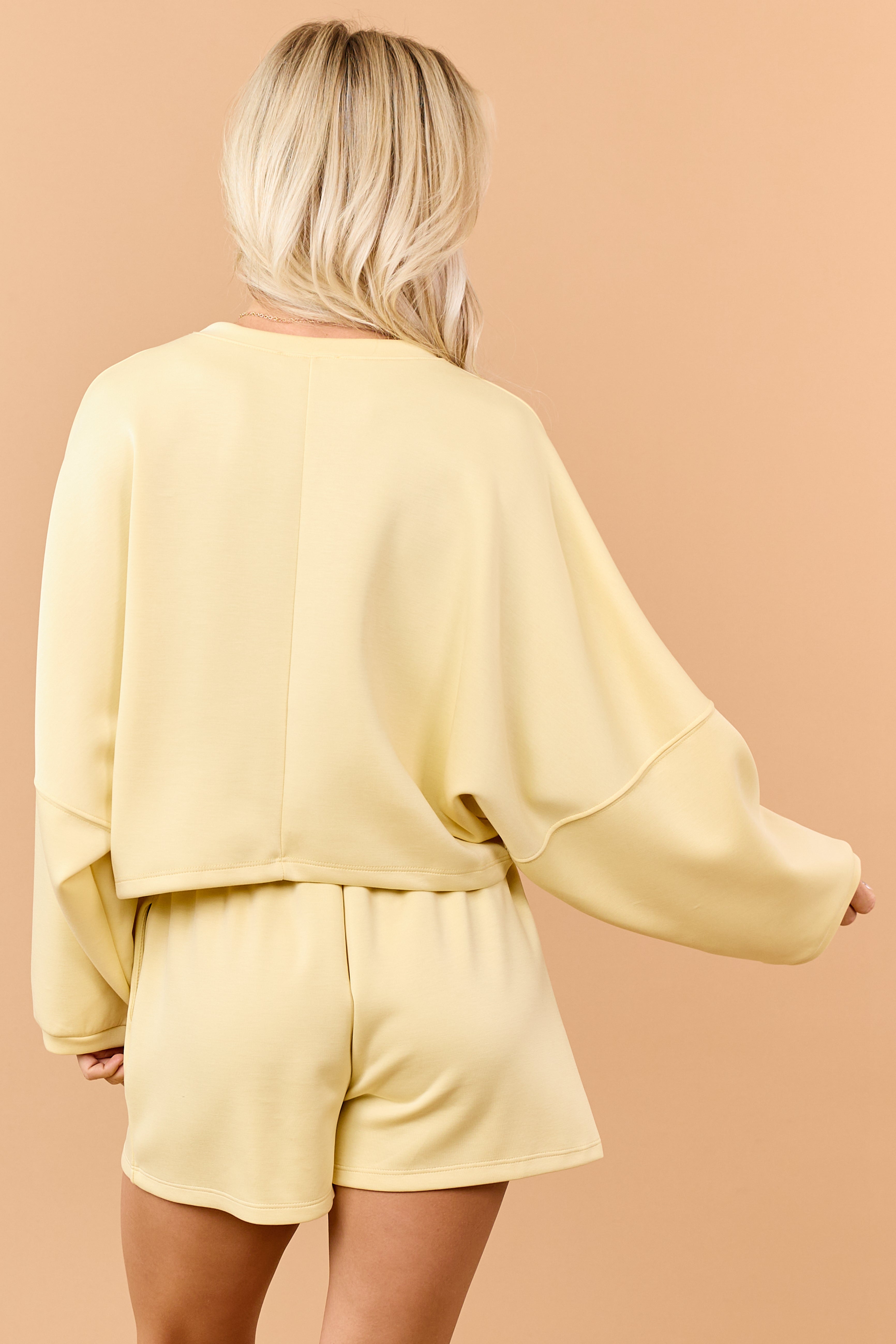 Lemon Long Sleeve Soft Knit Crop Top