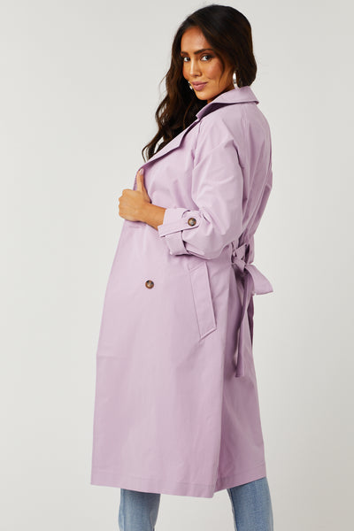 Lex Lavender Lightweight Long Trench Coat