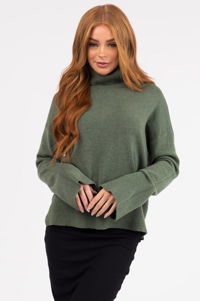 Light Forest Buttery Soft Turtleneck Sweater