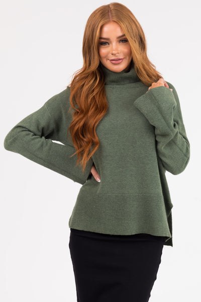 Light Forest Buttery Soft Turtleneck Sweater