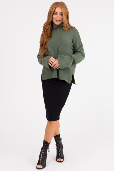 Light Forest Buttery Soft Turtleneck Sweater