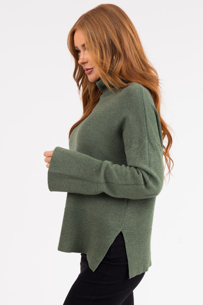 Light Forest Buttery Soft Turtleneck Sweater