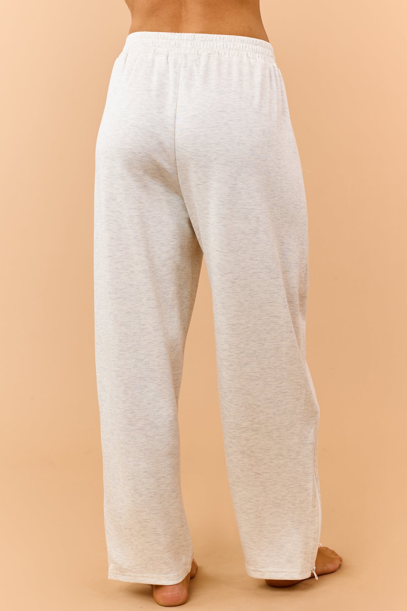 Light Heather Grey Lace Knit Tank and Pants Set