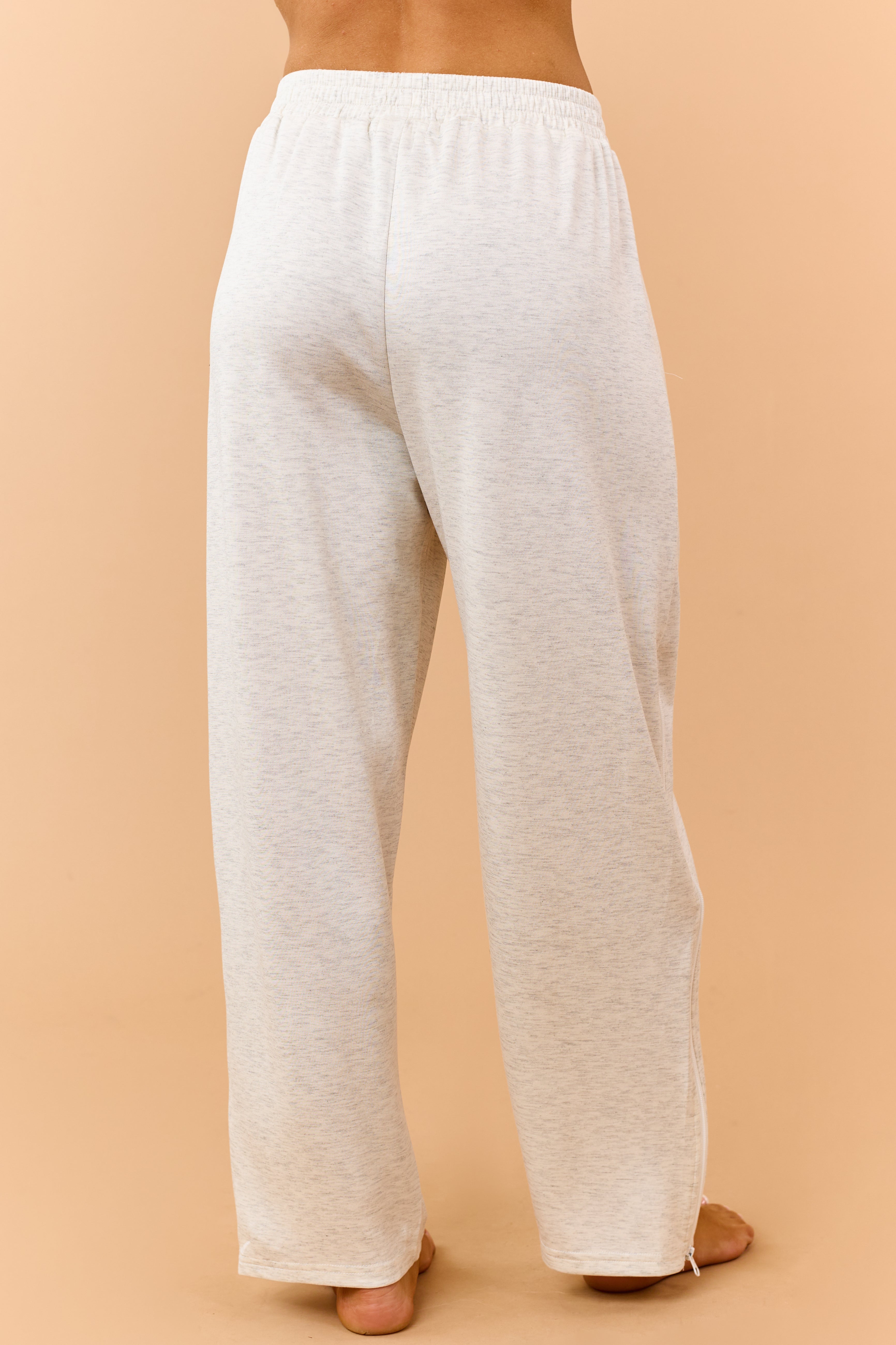 Light Heather Grey Lace Knit Tank and Pants Set