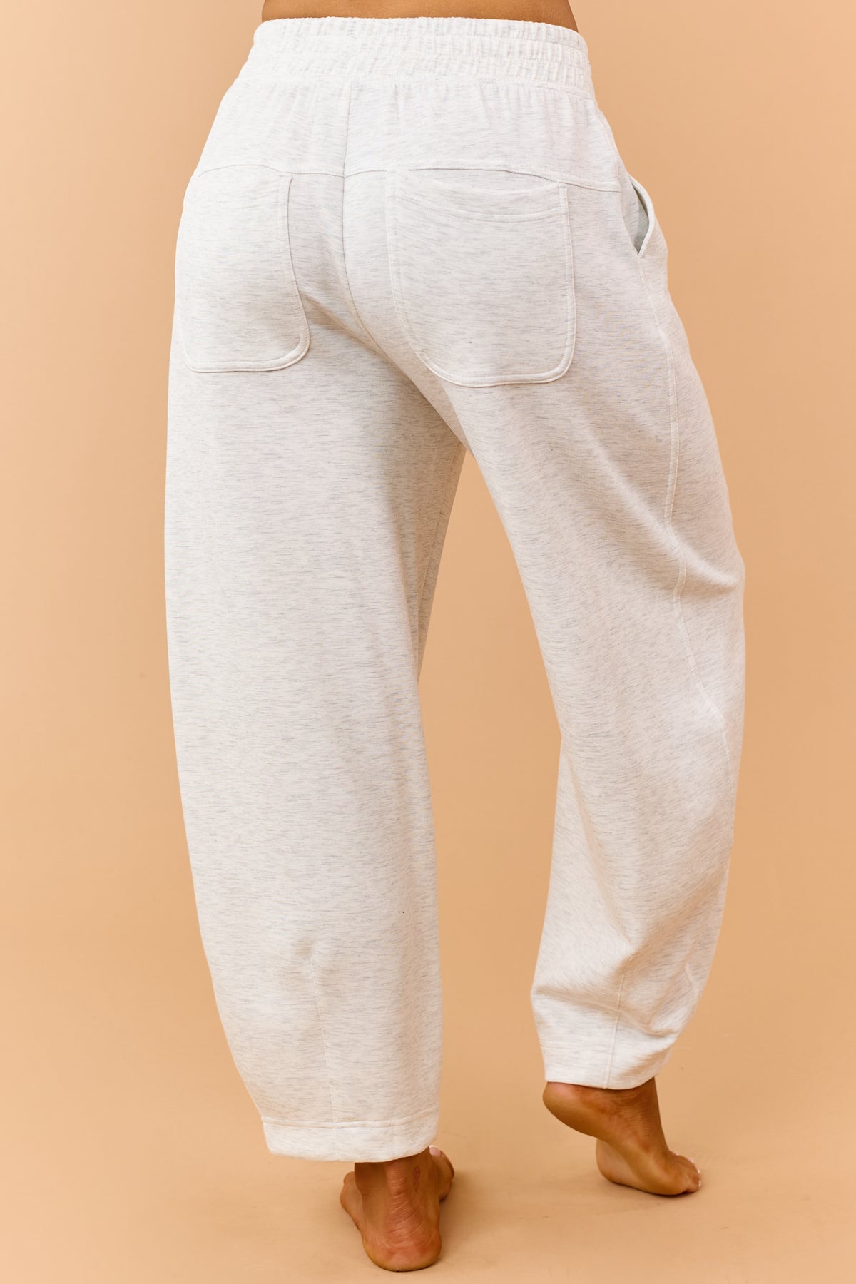 Light Heather Grey Modal Scuba Knit Barrel Sweatpants