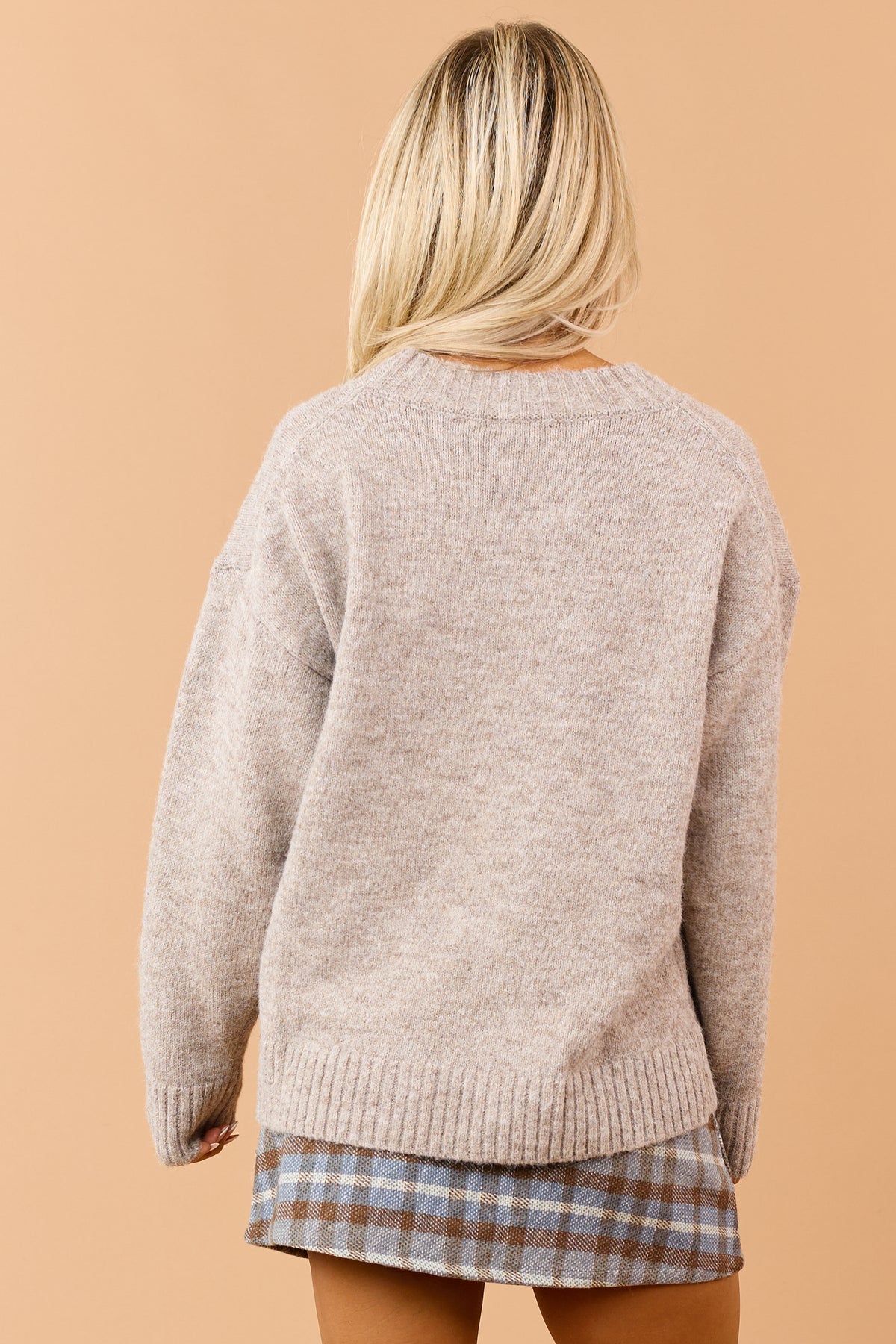 Light Taupe 'Country Roads' Lettering Sweater