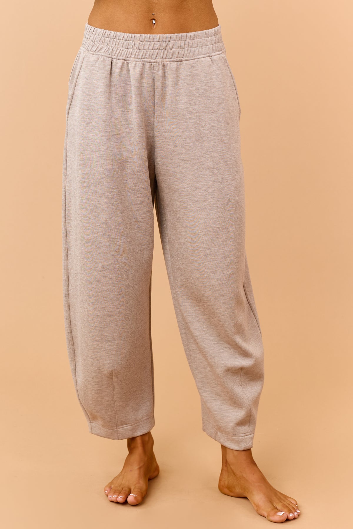 Dark Latte Modal Scuba Knit Barrel Sweatpants
