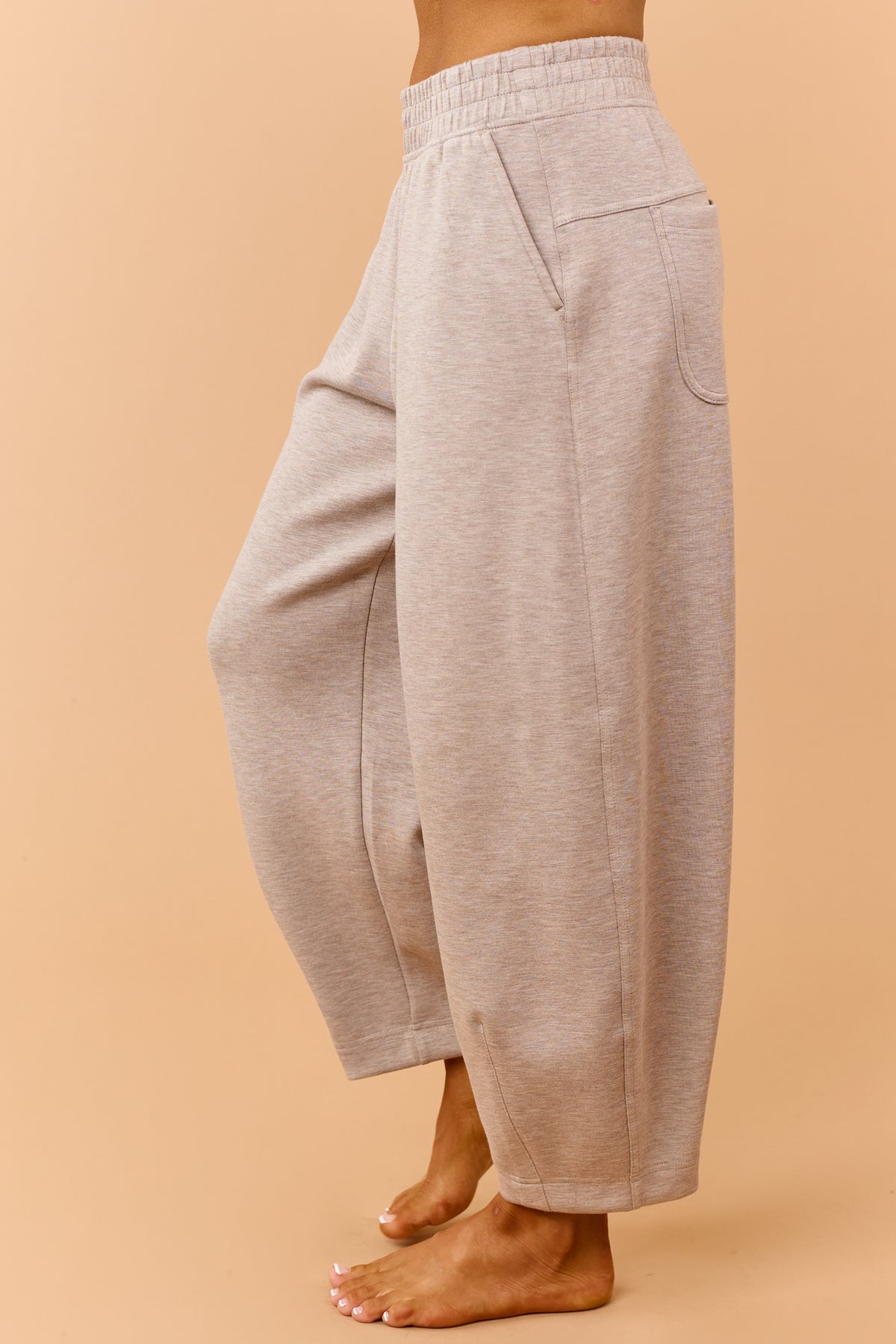Dark Latte Modal Scuba Knit Barrel Sweatpants