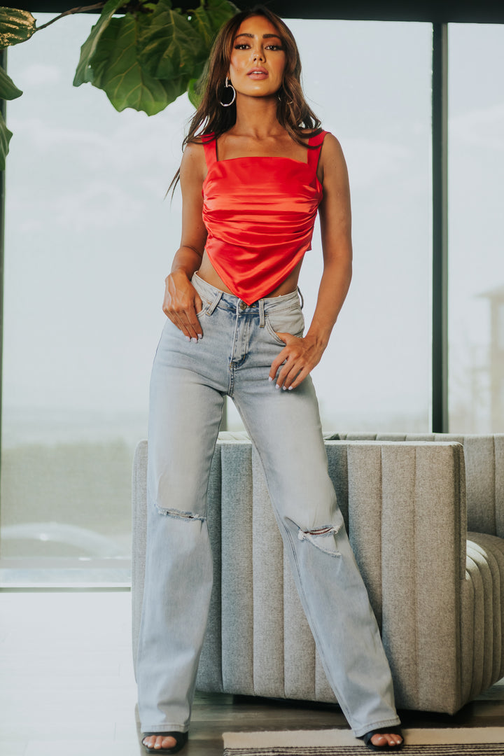 Light Wash 90s Vintage Flare Distressed Jeans