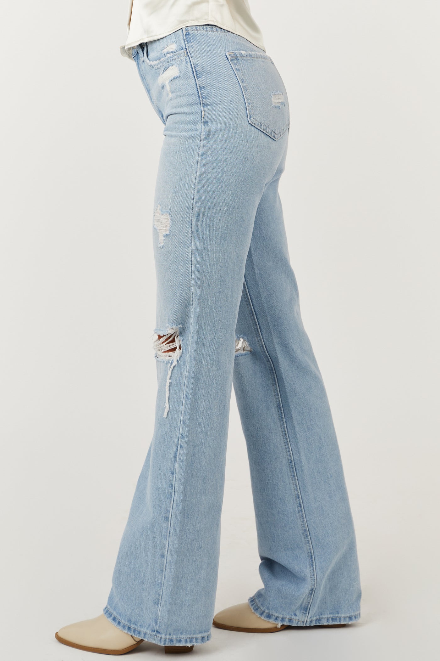 Light Wash High Rise 90's Vintage Flare Jeans