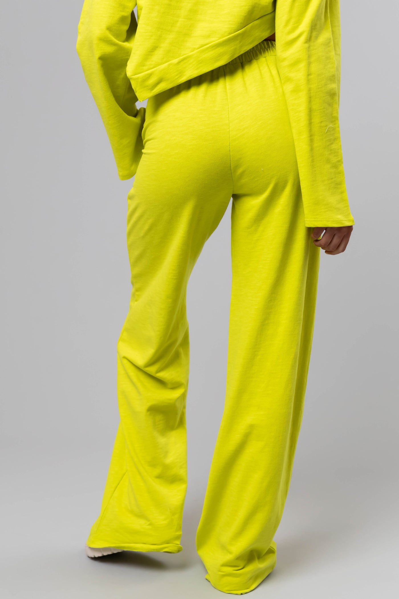 Lime Long Sleeve Top and Wide Leg Pants Set