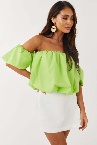 Off shoulder outlet crop blouse