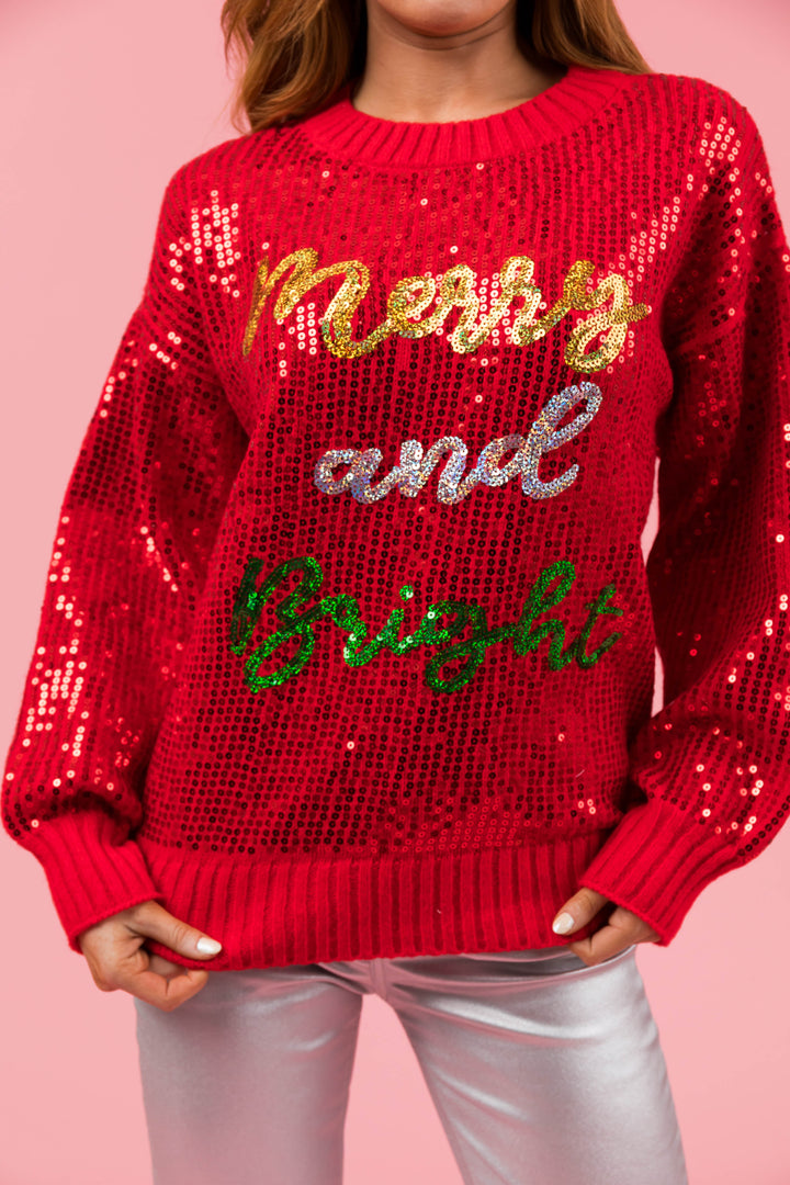 Lipstick 'Merry and Bright' Sequin Sweater