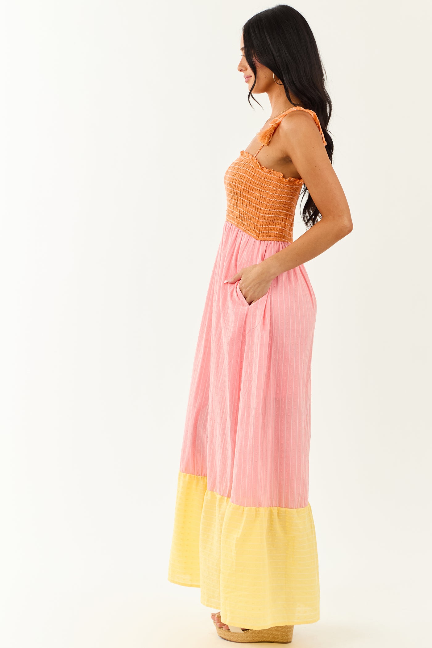 Lovelo Baby Pink Swiss Dot Cotton Maxi Dress Lovelo Baby Pink Swiss Dot Cotton Maxi Dress