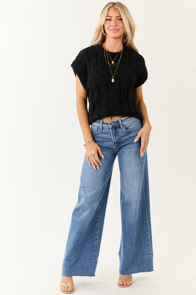 Lovelo Black Cable Knit Sweater Vest