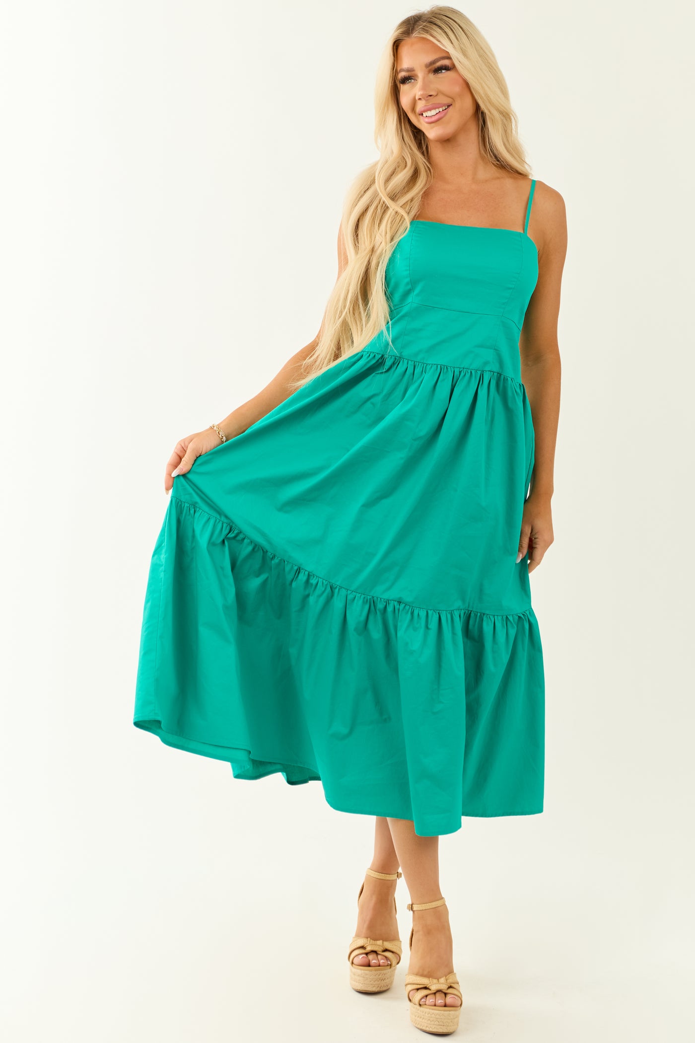 Lovelo Bright Jade Sleeveless Cotton Maxi Dress