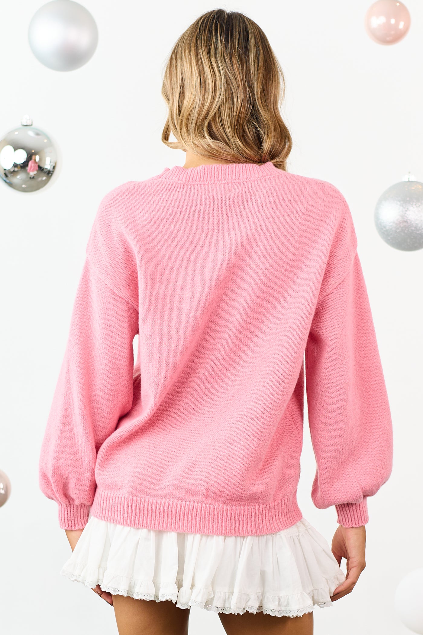 Lovelo Bubblegum Gingerbread Graphic Knit Sweater