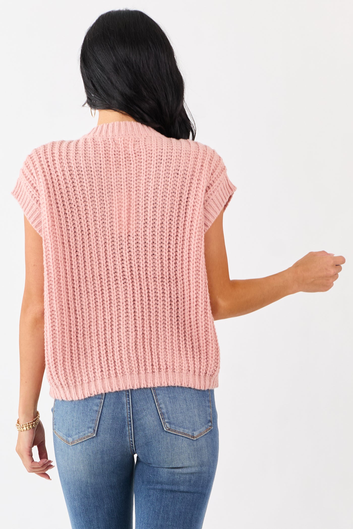 Lovelo Cherry Blossom Button Up Sweater Vest