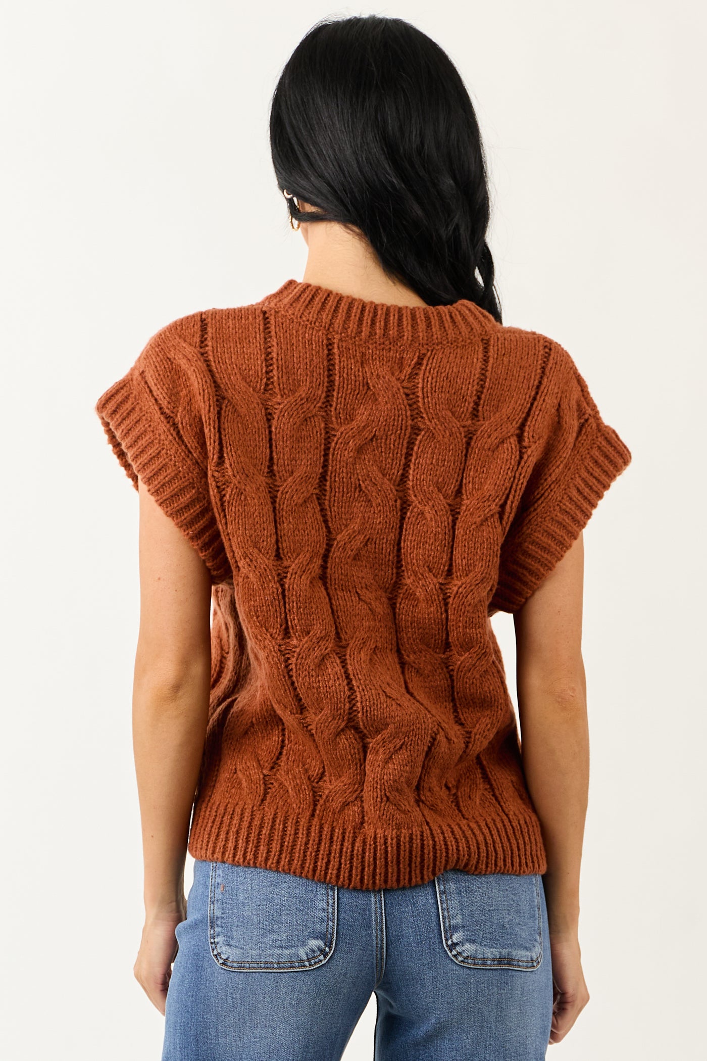 Lovelo Cinnamon Cable Knit Sweater Vest