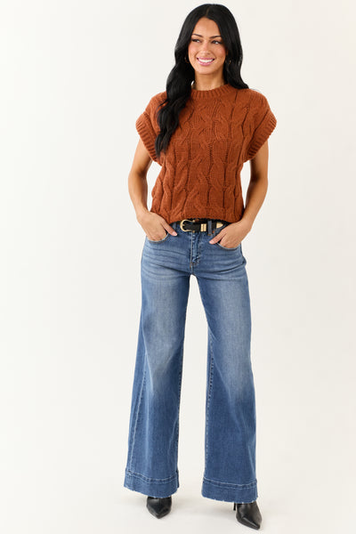 Lovelo Cinnamon Cable Knit Sweater Vest