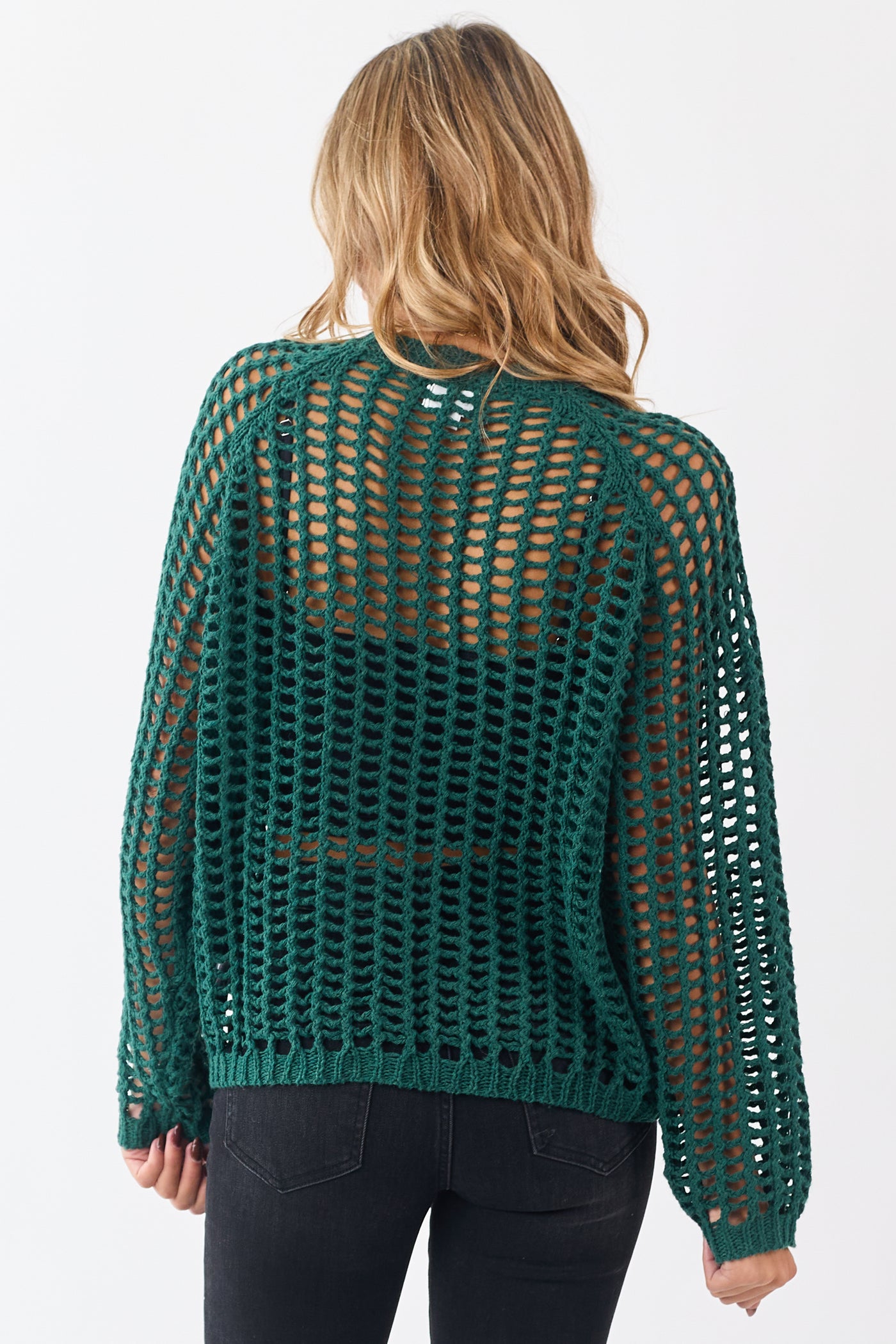 Lovelo Pine Raglan Sleeve Hollow Knit Sweater