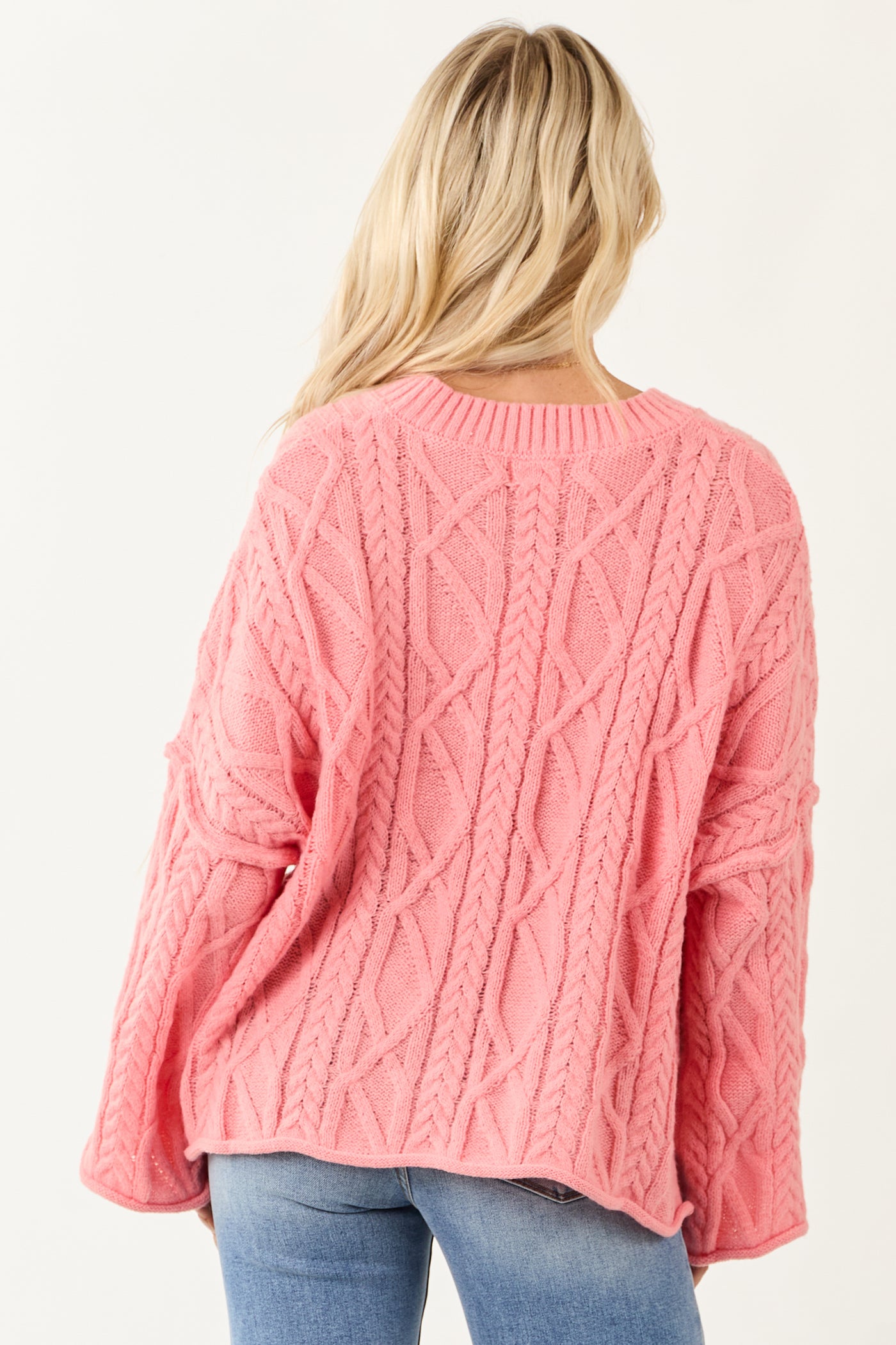 Lovelo Punch Cable Knit Relaxed Sweater
