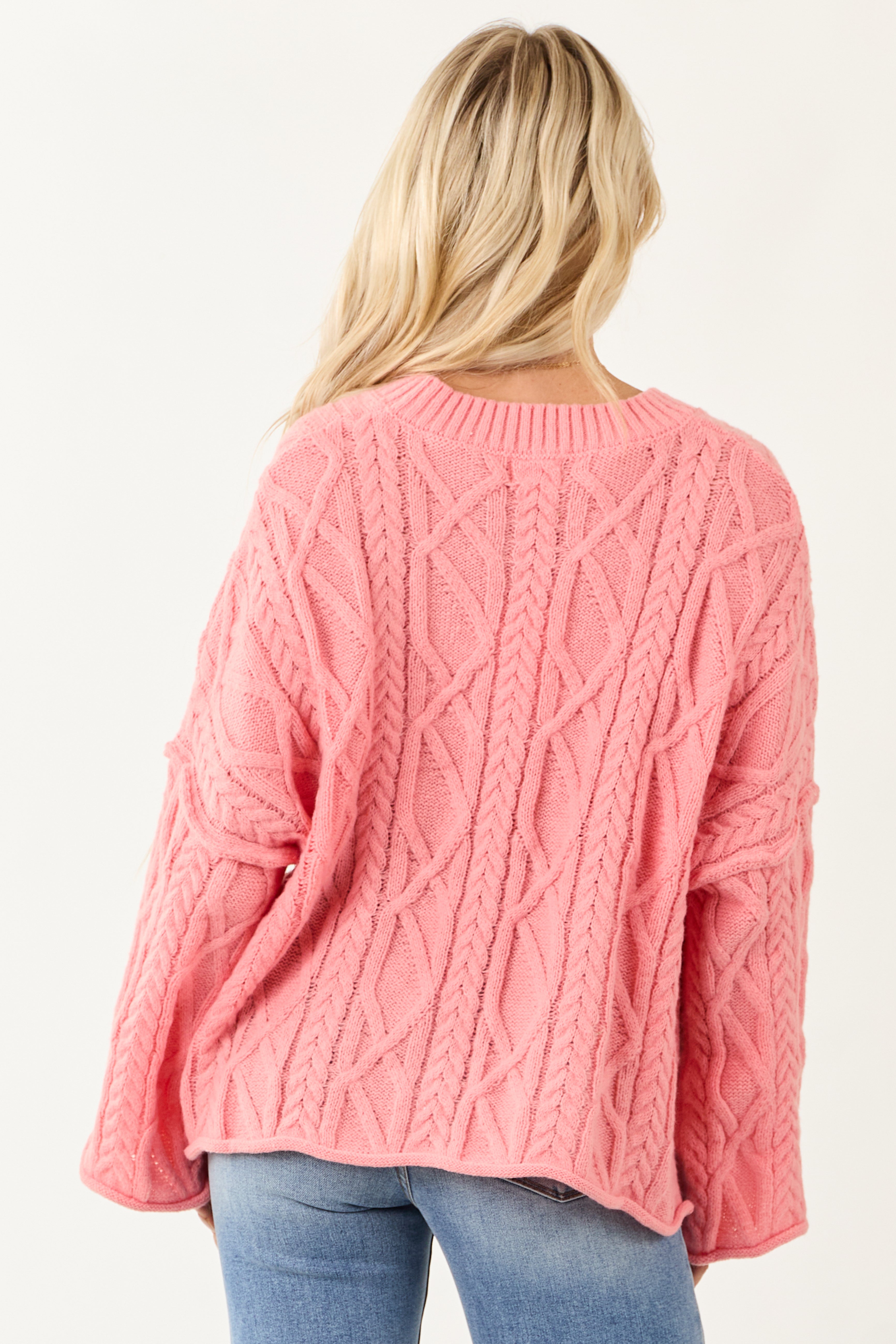 Lovelo Punch Cable Knit Relaxed Sweater