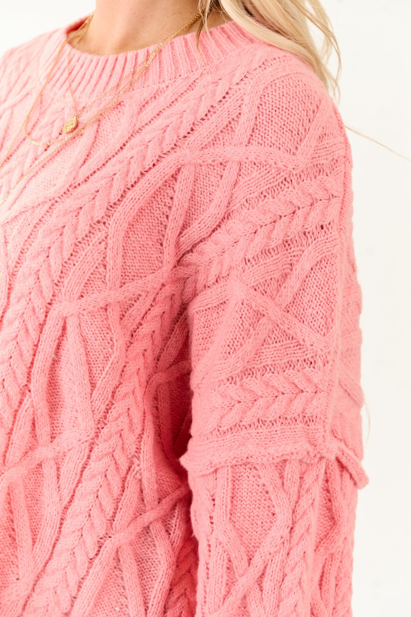 Lovelo Punch Cable Knit Relaxed Sweater