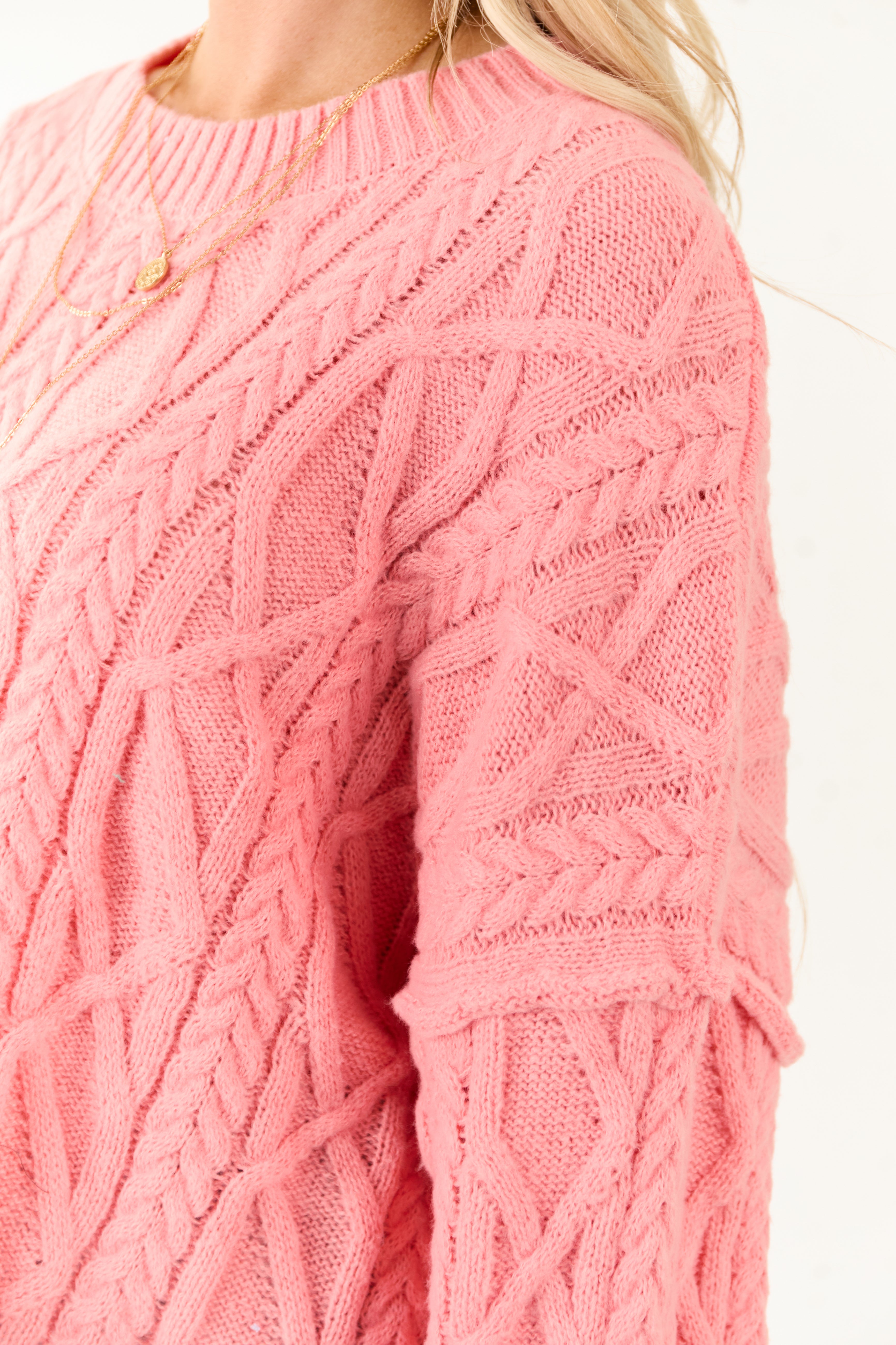 Lovelo Punch Cable Knit Relaxed Sweater