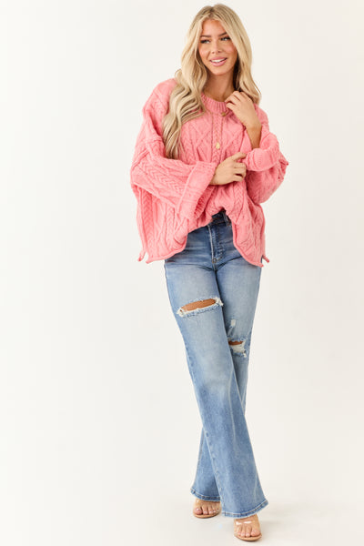 Lovelo Punch Cable Knit Relaxed Sweater