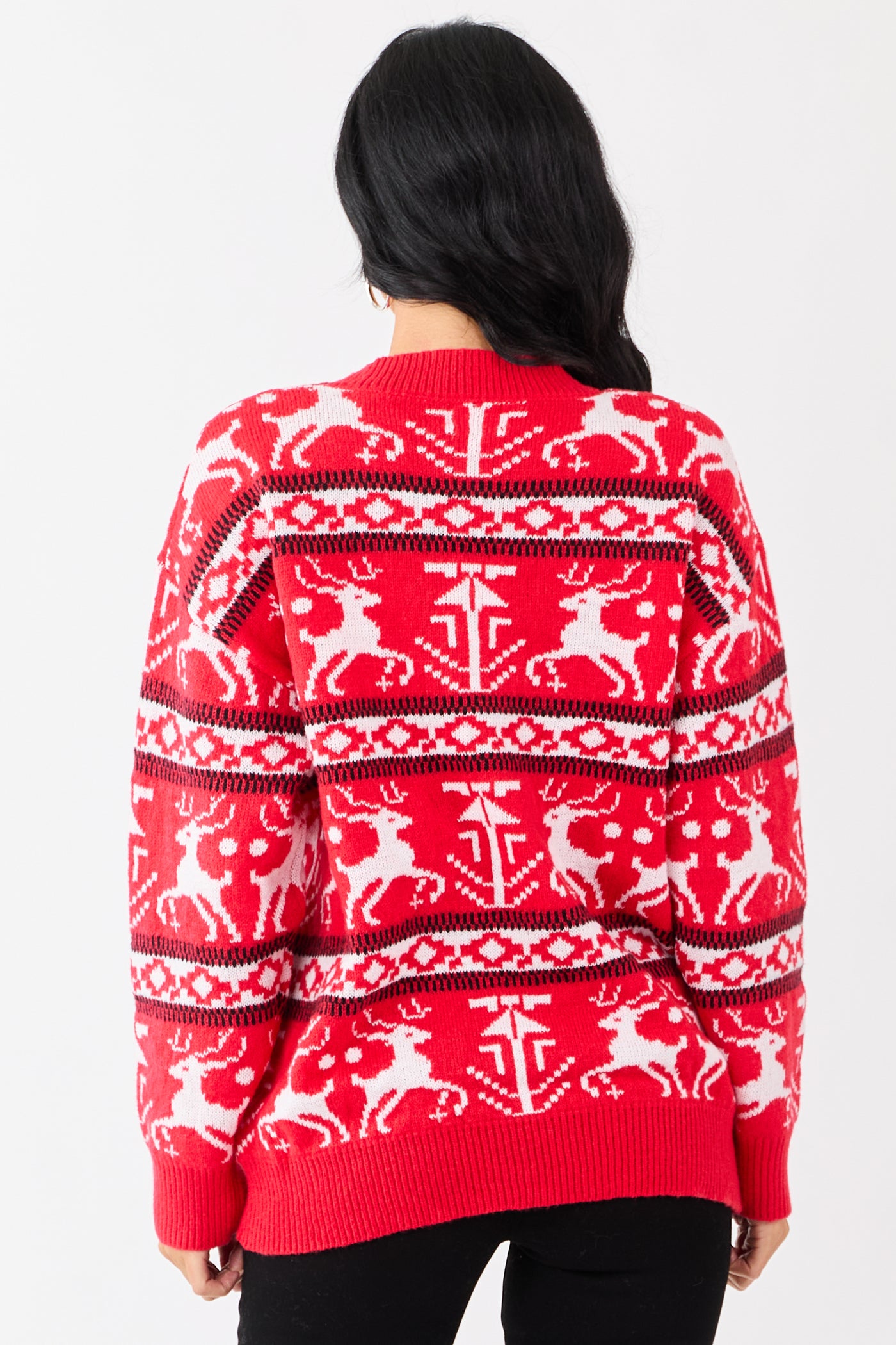 Lovelo Scarlet Holiday Fair Isle Knit Sweater