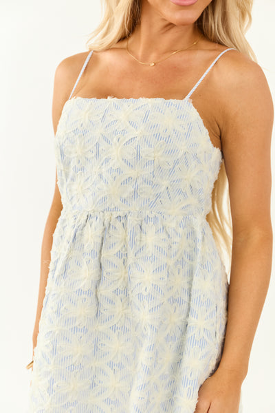 Lovelo White 3D Floral Mesh Sleeveless Midi Dress