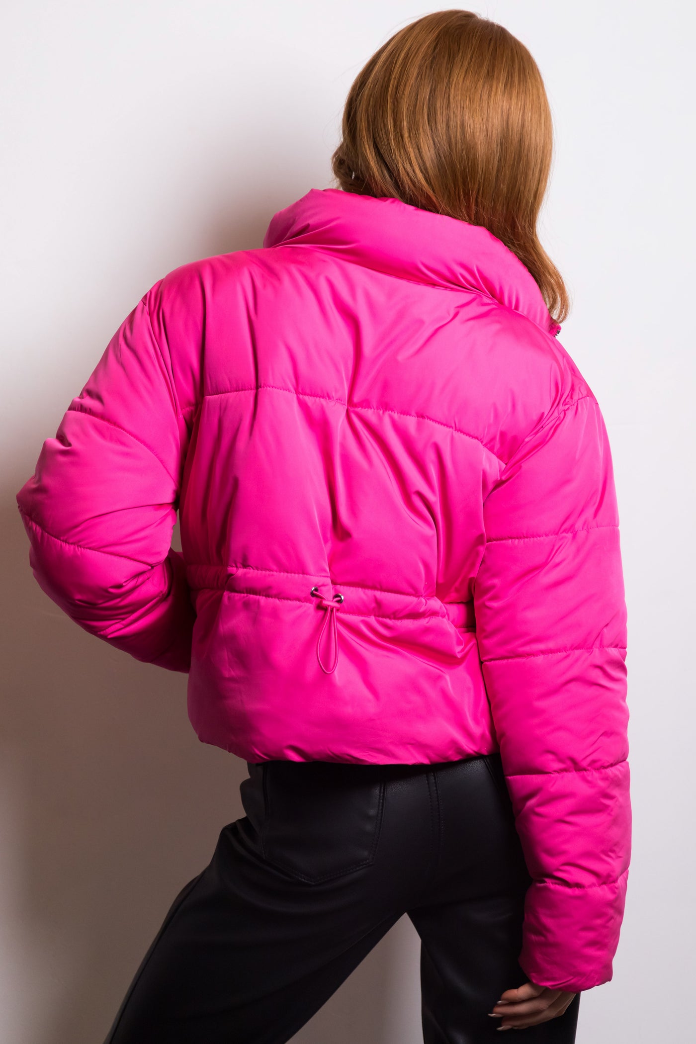 Magenta Zip Up Quilted Puffer Jacket Lime Lush Boutique