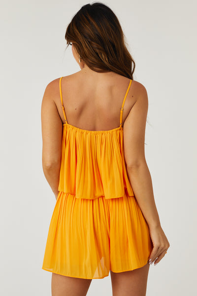 Mango Sleeveless Pleated Overlaying Romper