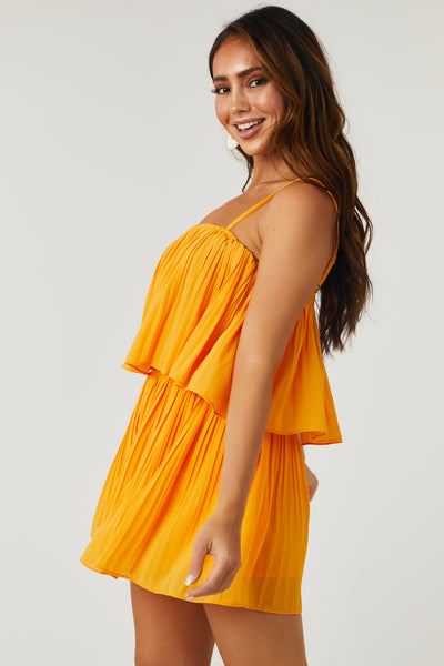 Mango Sleeveless Pleated Overlaying Romper