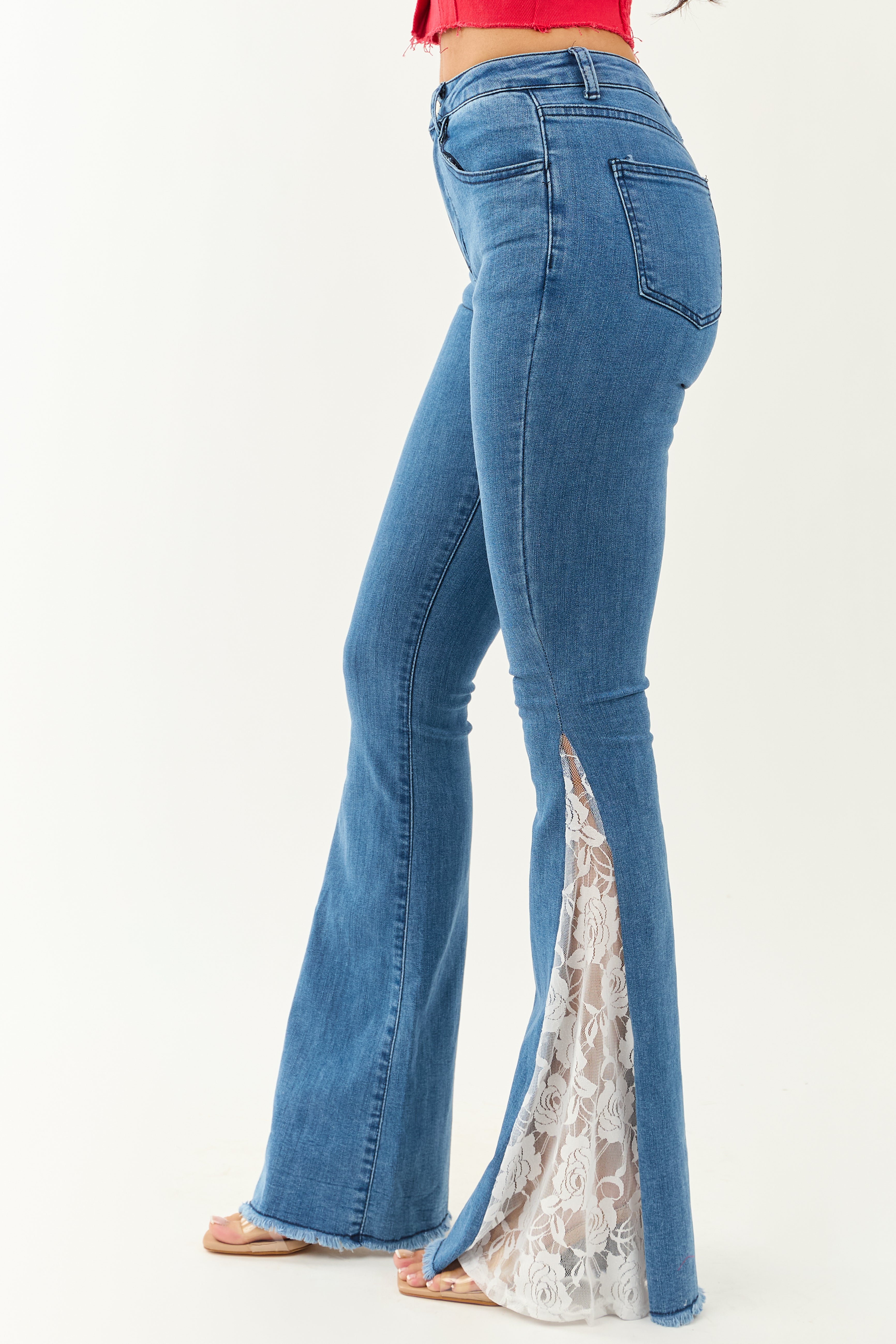 パンツ BASICKS flared wash organic dusty denim BASICKS flared wash organic dusty denim