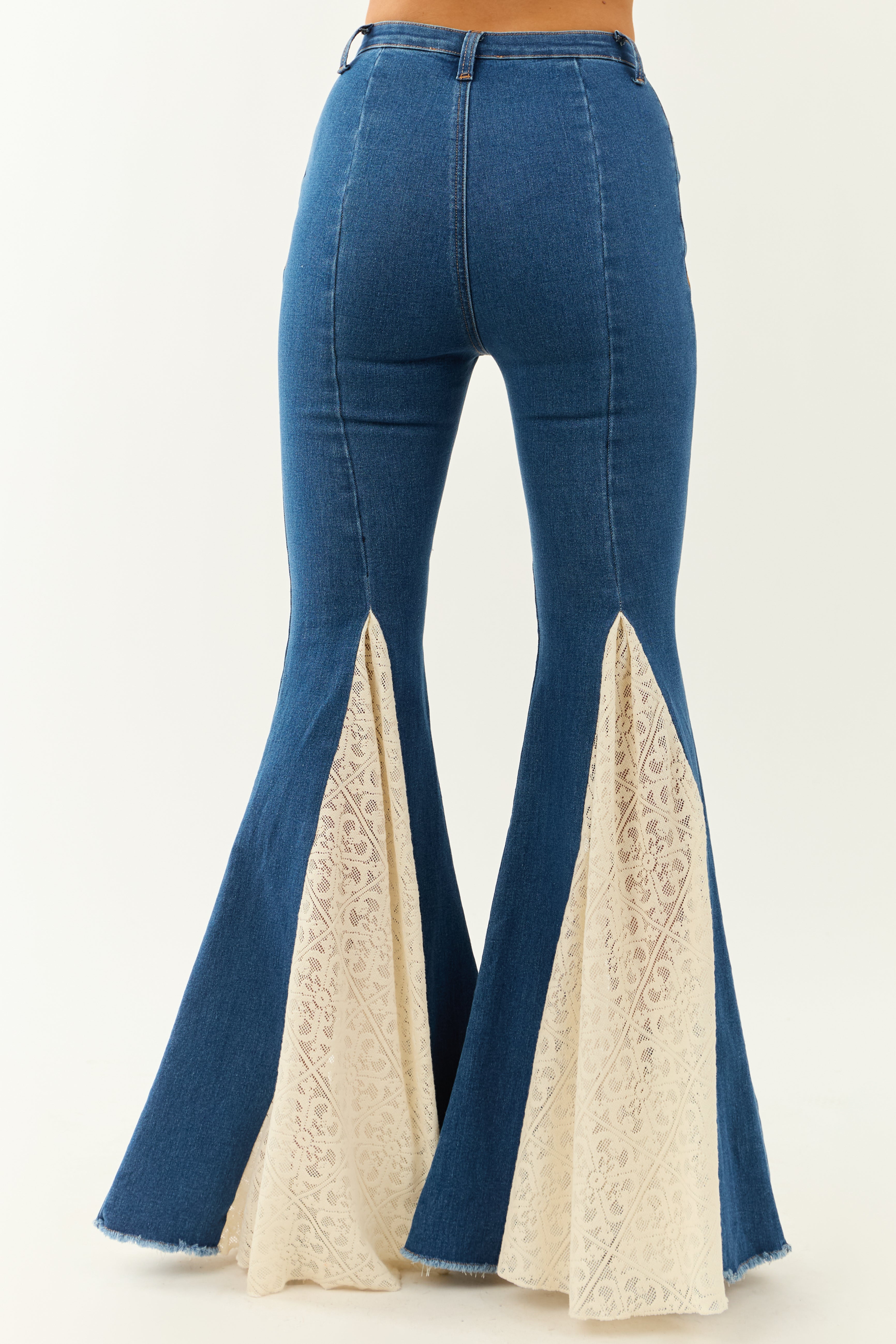 パンツ Melt the lady switched denim pants Women's Double Flex Double-Chapped Work Denim Bootcut Pants